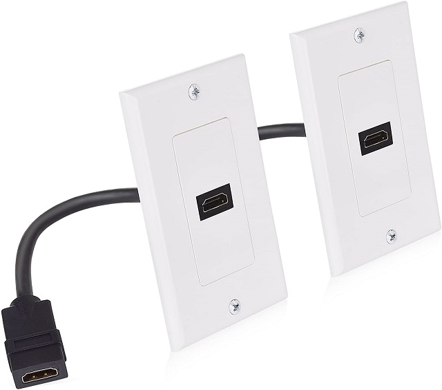 2-Pack 1-Port HDMI Wall Plate in White